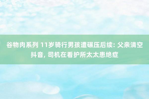 谷物肉系列 11岁骑行男孩遭碾压后续: 父亲清空抖音, 司机在看护所太太患绝症