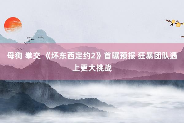 母狗 拳交 《坏东西定约2》首曝预报 狂暴团队遇上更大挑战