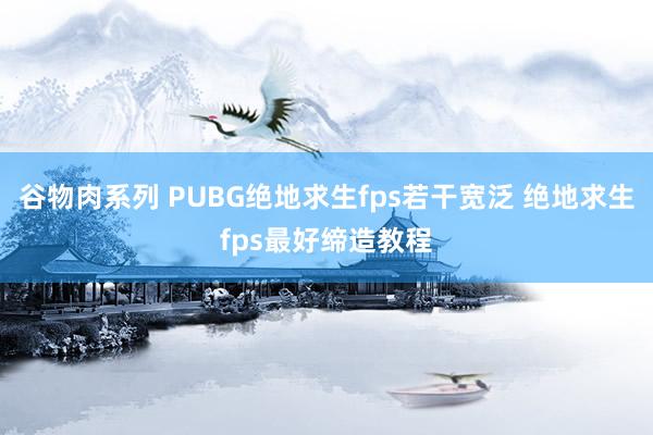 谷物肉系列 PUBG绝地求生fps若干宽泛 绝地求生fps最好缔造教程