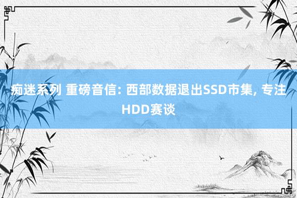 痴迷系列 重磅音信: 西部数据退出SSD市集, 专注HDD赛谈