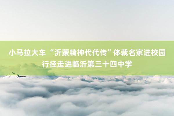 小马拉大车 “沂蒙精神代代传”体裁名家进校园行径走进临沂第三十四中学
